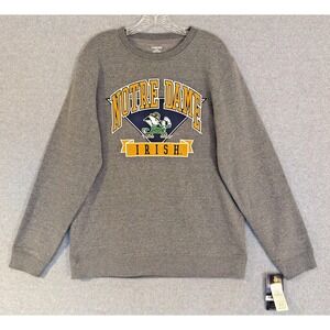 NEW! Captivating Notre Dame Fighting Irish Crewneck Sweatshirt Mens Large Gray